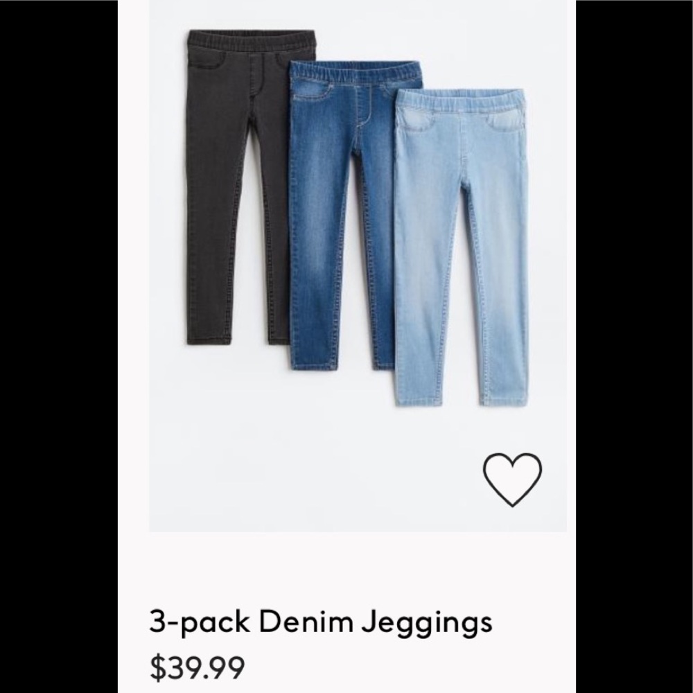 H&M girl jeggings size 6-7